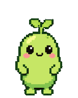 A green bean with a sprout